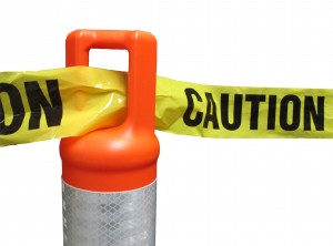 Channelizer Posts are Often Used with Yellow Caution Tape to Section Off Areas